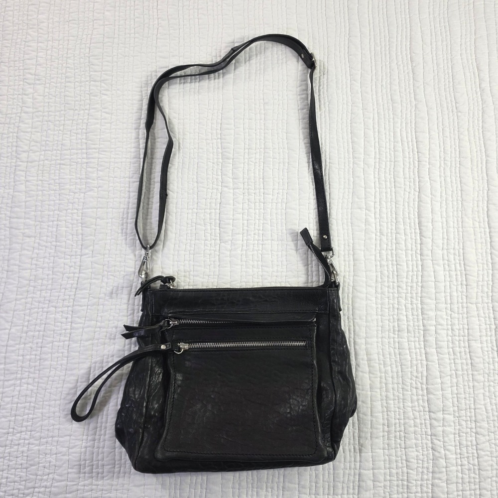 Maxon Collection Black Genuine Leather Crossbody Bag Made In Italy EUC Handbag